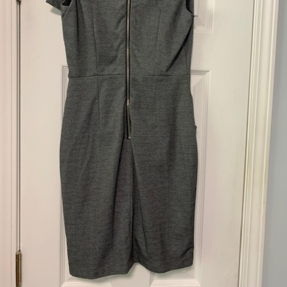 Charlotte Russe Exposed back Zip Grey Bow dress - Picture 6 of 7